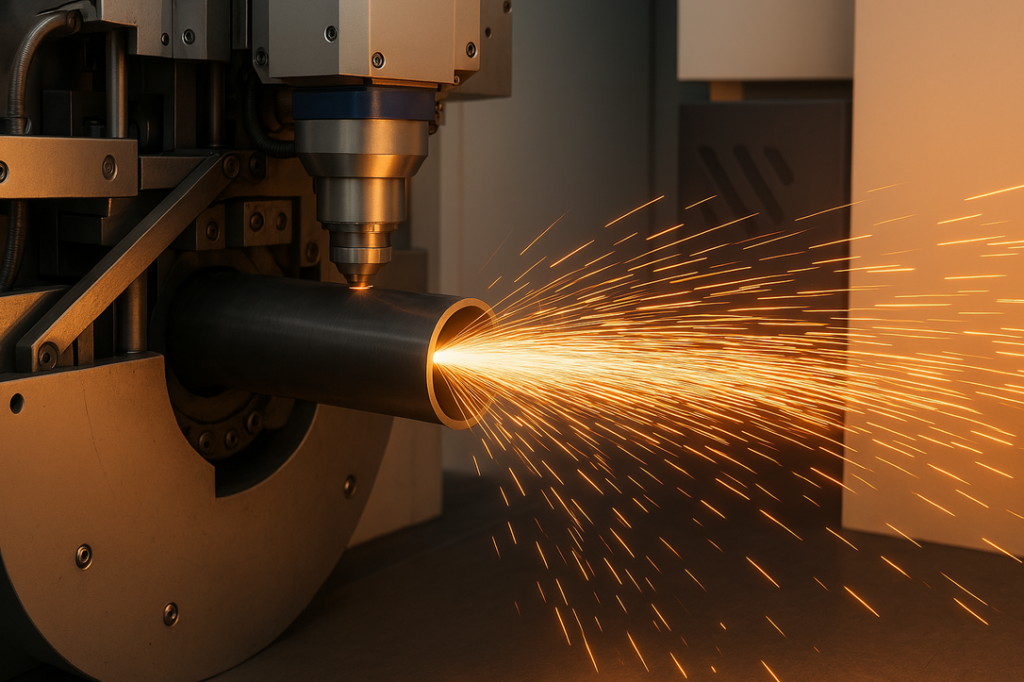 Cięcie laserowe stalowej rury – tworzenie skomplikowanego wzoru pod kątem