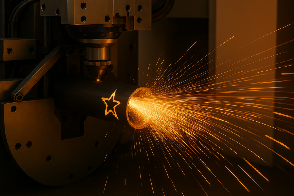 Cięcie rury stalowej laserem – nowoczesna technologia obróbki metalu.